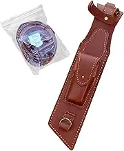 Leather Knife Sheath for 8.5-inch Blade, Knife Holde for Bowie Knife & Full-Tang Fixed Blade, 2 Pockets Knife Holster Case with Adjustable Shoulder Belt
