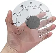 Window Thermometer for Outdoor Use, Stick-On Window Thermometer, Temperature, Waterproof, Transparent Dial, No Battery Required, Round Diameter of 4.3 Inches