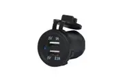 Caravan Dual USB Waterproof Panel Mount 3.1A Charging Socket Black