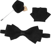[TINEASUR] Groom Bow Tie for Wedding Men's Suits Handkerchief Suits for Men Clothes Pins Bow Ties for Men Groom Lapel Pin Bowties Men Cloth Bow Tie Tuxedo Brooch Men's Bow Ties Fabric