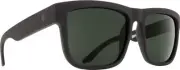 SPY DISCORD SOFT MATTE BLACK w/ HAPPY GREEN POLARIZED SUNGLASSES.