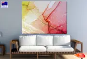 Pink Yellow & Gold Abstract Art Wall Canvas Home Decor Australian Made Quality