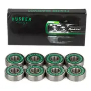 Pusher Bearings ABEC-5 Skateboard - Longboard Ball Bearings Speed Silver-Green
