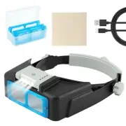 Headband Magnifier with Led Light,Rechargeable Head Mount Magnifier 1.5X to 3...