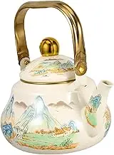 PRETYZOOM Retro Enamel Teapot Classic Vintage Kettle for Fast Heating Boiling Water Brewing Tea Enamel Construction for Home Office Use