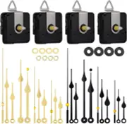 4 Pcs Different Shaft Clock Mechanism Kit with 8 Pack Clock Hands, DIY Wall Cloc