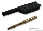 PLUG, 2MM, SAFETY, BLACK, SEB, Banana Test Connectors 975090700