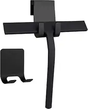IMEEA Shower Squeegee 9inch/23cm Silicone All-Purpose Squeegee with 2 Hook Window Squeegee Wiper Black Shower Scraper for Bathroom Mirror Glass Doors Screen Cleaning