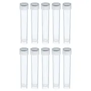 10mL Plastic Test Tubes, 10 Pack Frozen Container Storage Clear Screw Cap, Clear