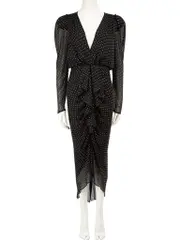 Black Crystal Embellished Midi Dress