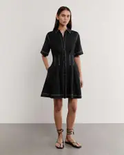 [Jag] Jag Women's Bella Linen Dress In Black Size 14 14 Black
