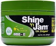 Ampro Shine-n-Jam Edges - Excellent for Taming Fringe, Ponytails, and Updos - Provides Firm Hold with Non-Greasy Shine - Moisturizes and Smoothes Hair with Silk Proteins - 227 g