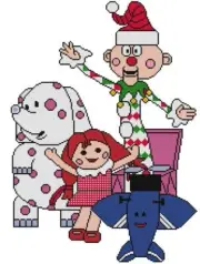 CROSS STITCH+ CRAFT PATTERN Christmas Rudolph Misfit Toys Doll Airplane Elephant