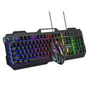 Mechanical Feel Wired Usb Rgb Colourful Luminous Keyboard Mice for Computer with Phone Holder