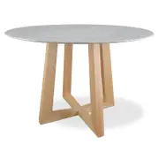 Zodiac 1.15m Round Marble Dining Table - Natural