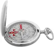 [MUSISALY] Pocket Watch Compass Men's Watch Watches Compass for Vintage Watch Pirate Compass Compass Small Compass Outdoor Accessory Clamshell Compass Pendant Watch Silver Zinc Alloy