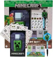 Innovative Designs Minecraft Stationery Set for Kids, Minecraft Journal, Stickers, Ballpoint Pen, Sticky Tabs, 60 Lined Pages