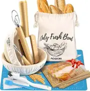 Banneton Bread Proofing Basket Set 2,Sourdough Starter Kit,9 Round and 10 for