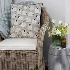 GREY SHEEP Cotton Cushion - 45cm Decorative Plush Pillow Includes Filling Insert