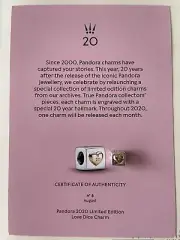 Pandora Two Tone Love Dice Charm 2020 L.E with Certificate of Authenticity N8