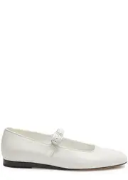 LE Monde Beryl Mary Jane Leather Flats - White - 4 4