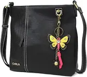 [CHALA] Laser Cut Crossbody Faux Leather Black