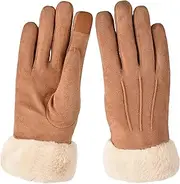 [Nankoyal] Cycling Gloves for Women Touchscreen | Cold Protection Cycling Gloves,Thicken Fleece Thermal Riding Gloves for Female Outdoor Activity