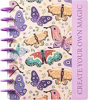 MGGAO Disc-Bound Butterfly Journal Planner for Women & Men, Lined Notebooks, 200 Pages, College Ruled Journals Notebook for School Office