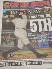 CAPTAIN AMERICA YANKEES AARON JUDGE LEADS USA BEN RICE NY DAILY NEWS 4/15 2025