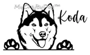Siberian Husky Peeking Dog Car Decal Vinyl Stickers Alaskan Malamute Laptop