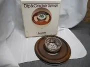 Vintage Cornwall Wood Dip Cracker Cheese Chip Server Tray #1307 NIB 12"