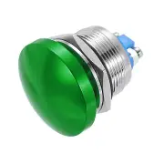 1PCS 22MM 3A 250V AC Momentary Mushroom Head Push Button Switch 1NO Green IP65