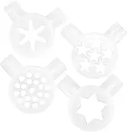 INOOMP 4Pcs Ice Cream Maker Nozzles Versatile Replacement Caps for Ice Cream Machines Easy to Clean Install for Home Commercial Use for Various Desserts