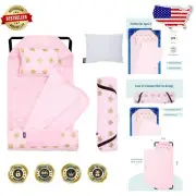 Travel-Friendly Nap Mat for Kids - Includes Removable Pillow, Stars Print