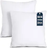Utopia Bedding Throw Pillows Insert (Pack of 2, White) - 18 x 18 Inches Bed and Couch Pillows - Indoor Decorative Pillows