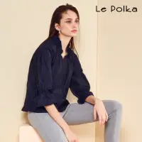 在飛比找momo購物網優惠-【Le Polka】荷葉造型質感上衣-女