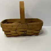 Longaberger 1999 Small Rectangle Basket with Handle - 4" X 6"