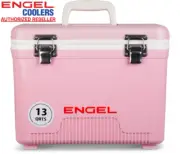 ENGEL 13QT Leak-Proof, Air Tight, Hard Sided Cooler / Lunchbox Pink