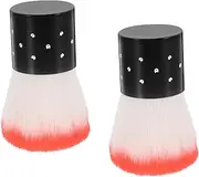 Vaguelly 2pcs Nail Dip Powder Kit with Powder Brush Soft Mushroom Head for Nail Dust Cleaning for Beginners and Professionals Lightweight Manicure Tools for Home and Salon Use Random Color