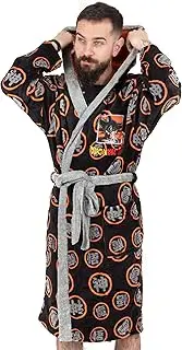 Dragon Ball Z Goku Dressing Gown Mens Black Pyjamas Robe Bathrobe Medium