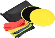 uxcell Exercise Core Sliders, Dual-Sided Glider Discs & Resistance Bands & Cloth Bag for Full Body Workout