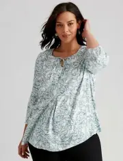 Autograph Top Plus Size 22 Peasant Tunic Shirt NEW 3/4 Sleeve Viscose