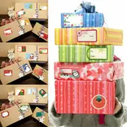 100 Rose Gold/Silver/Grey Labels Christmas STICKER Gift Tags Name Xmas Present