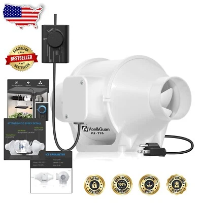 Quiet 3-Inch Duct Fan with Variable Speed Controller for Efficient Ventilation