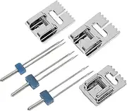 PLAFOPE Home Sewing Machine Twin Needles 2mm/3mm/4mm Automatic Needle Threader for Craft Embroidery Projects