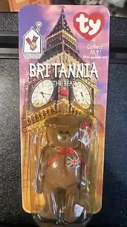 1997 Ty Brittania the Bear McDonalds Teenie Beanie Retired With Both Errors NIB