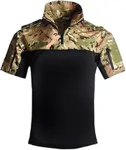 [JUZHIJIA] Short Sleeve Shirt Desert Camo1 Army Tactical Military Uniform Men Combat Army Suit