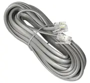 Premium Telephone Line Cord Heavy Duty Silver Satin 4 Conductor 14-ft by