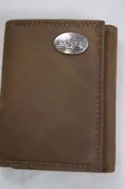 ZEP PRO Oklahoma State Cowboys OSU Crazy Horse Leather trifold Wallet Tin Box