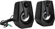 Computer Speakers, USB-Powered Wired 3.5mm Interface Speakers Multimedia Stereo Bass Sound with LED Colorful Light for Laptops, PC, MP4/3, Tablet and Phones